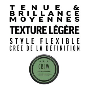 American Crew - Forming Cream - Cire Cheveux Homme - Crème Cheveux - Produit Coiffant Fixation & Brillance Moyenne - Tous Types de Cheveux - Cire Coiffante Formule Professionnelle - 85 g