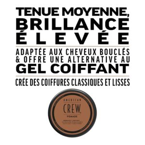 AMERICAN CREW POMADE 85g, pâte de coiffage, tenue moyenne, forte brillance