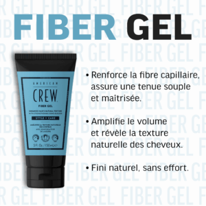 American Crew – Coiffant-soin hybride Fiber Gel | Texture & force | Tenue moyenne & fini naturel | Gel fortifiant pour cheveux - 150ml